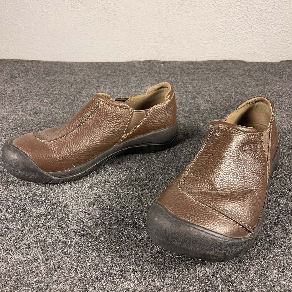 KEEN Austin Mens Size 12 Brown Leather Slip On Comfort Outdoor Shoes 1011480